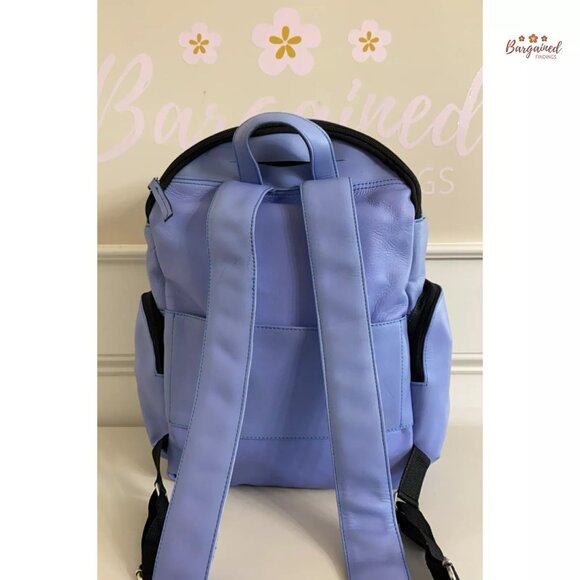 New Unbranded Genuine Blue Smooth Leather Medium Backpack - Picture 3 of 12